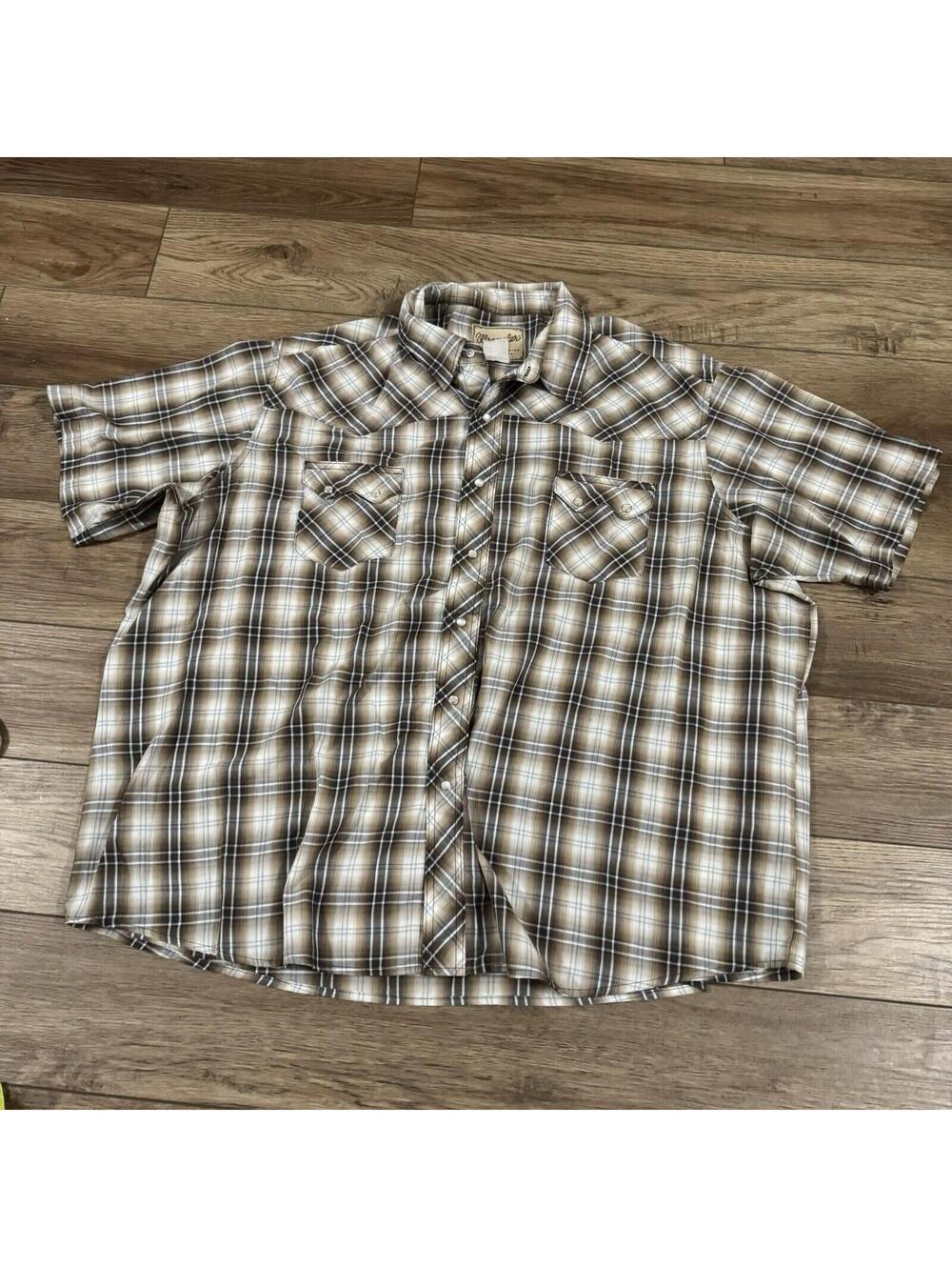 Vintage Y2K Wrangler Western Cowboy Plaid Snap Shirt